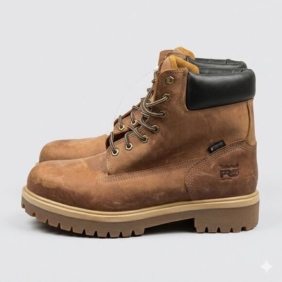 Timberland PRO Waterproof Work Boots Brown Soft Toe Mens 11M Oil Resistant